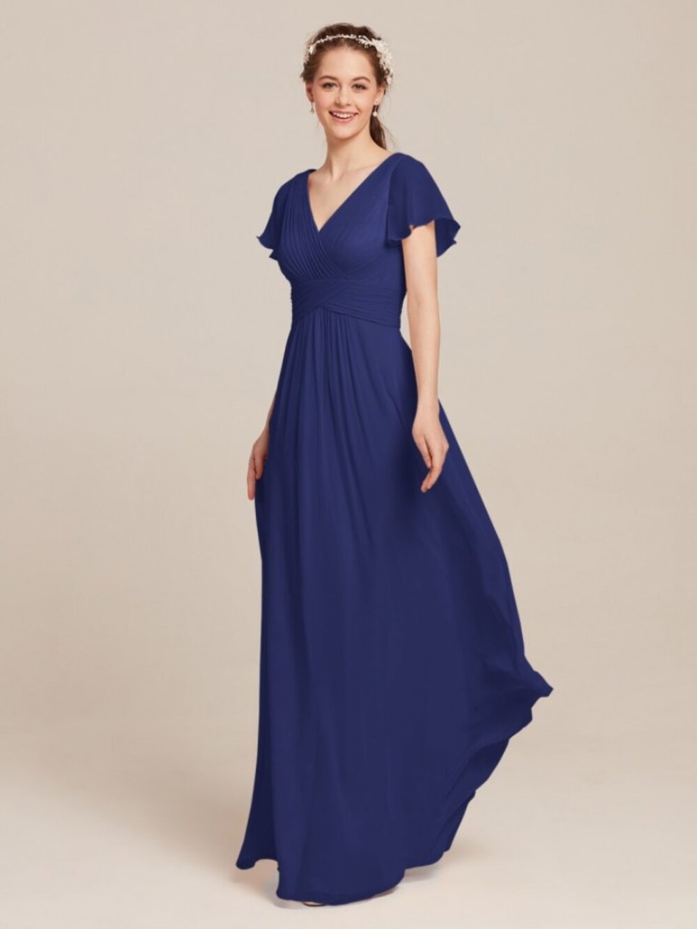 NWT dark blue wedding bridesmaid prom dress, size 6